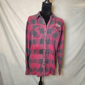 Women's Harley Davidson Button Up Shirt XL Distressed/Faded Grunge Bikercore